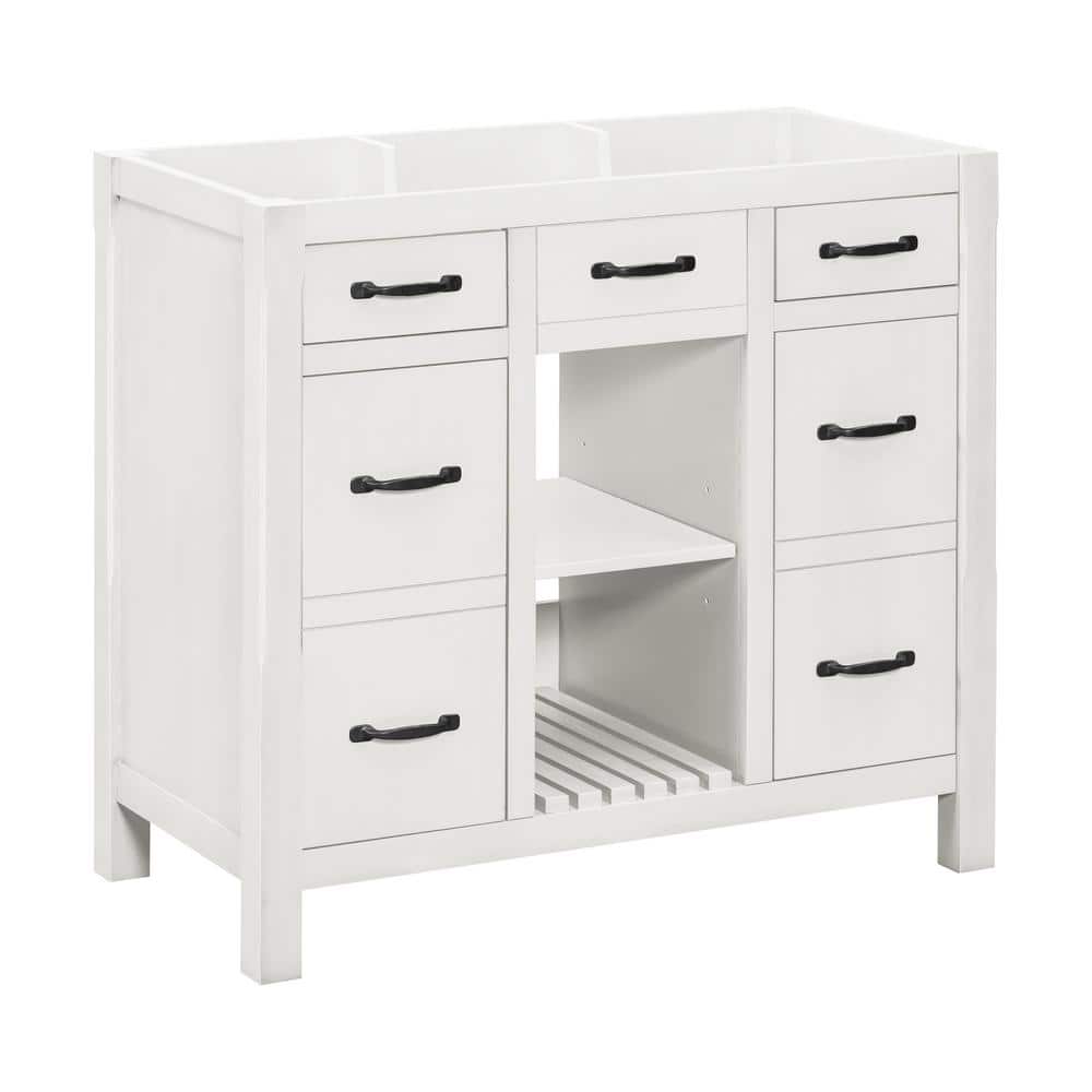 35.51 in. W x 17.87 in. D x 32.99 in. H Bath Vanity Cabinet without Top in 