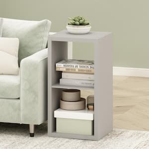 Cubicle 30 in. Tall Light Gray Wood 2-Shelf Open Back Bookcase
