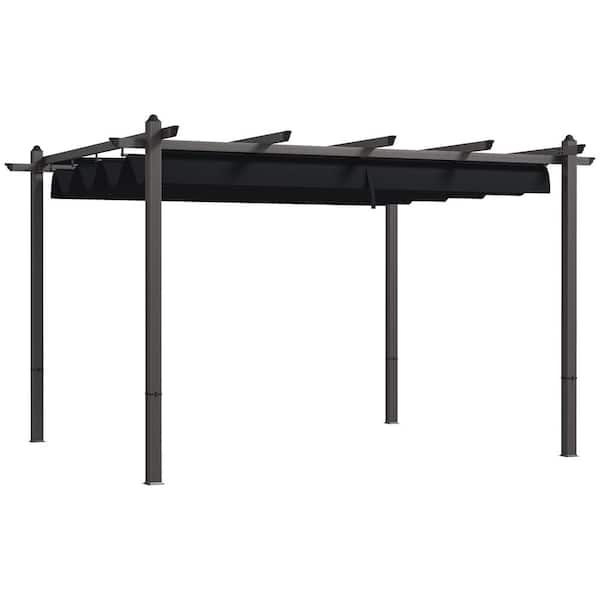 Outsunny 10 ft. x 12 ft. Gray Aluminum, Polyester Pergola