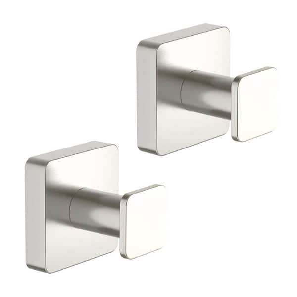 Bathroom Accessories Knob Robe/Towel Hook 2-Pieces in Brushed Nickel