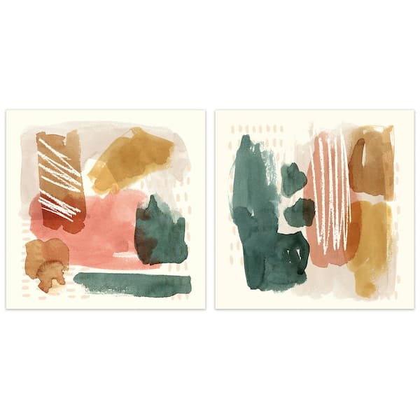 "Ochre Echo" Abstract Wall Art Printed on Frameless Free Floating Tempered Glass Panel