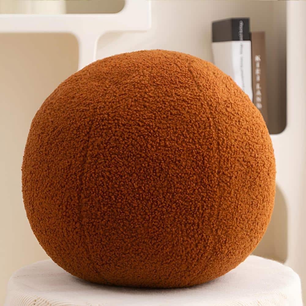 11.8 in Round Throw Pillow Soft Boucle Ball Decorative Accent Pillow Caramel 1 Piece price history on PriceWatchPro