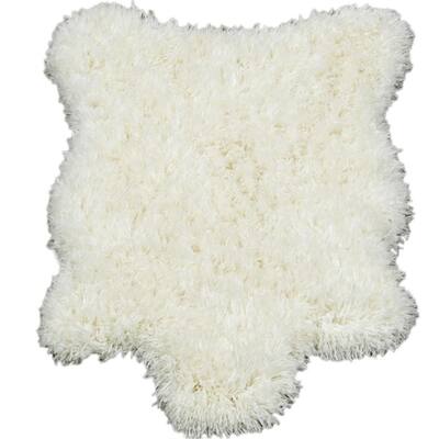 Pure Fuzzy Flokati Lambskin Design Ivory 2 ft. x 3 ft. Faux Sheepskin Indoor Kids Area Rug