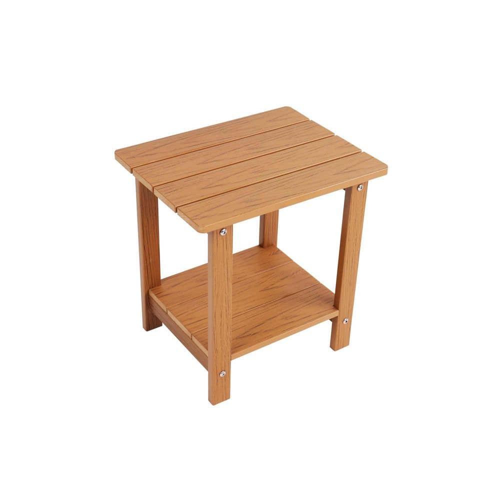 Wooden-textured imitation Outdoor Wood Side Table with a small