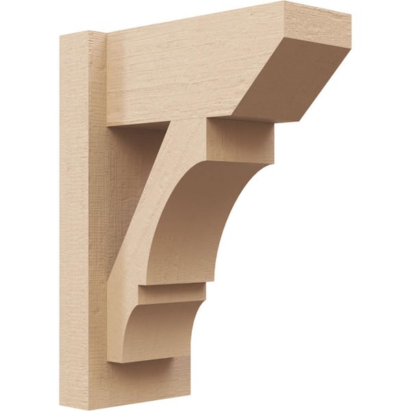 Ekena Millwork 6 in. x 16 in. x 12 in. Balboa Slat Rough Cedar Woodgrain Timberthane Polyurethane Outlooker, Primed Tan