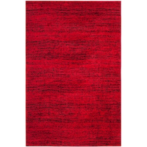 Adirondack Red/Black 4 ft. x 6 ft. Striped Area Rug