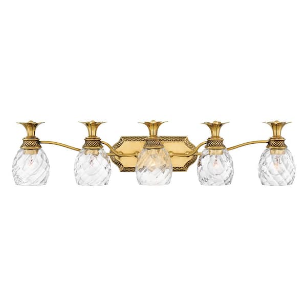 HINKLEY Plantation 37 in. 5 Light Burnished Brass Vanity Light