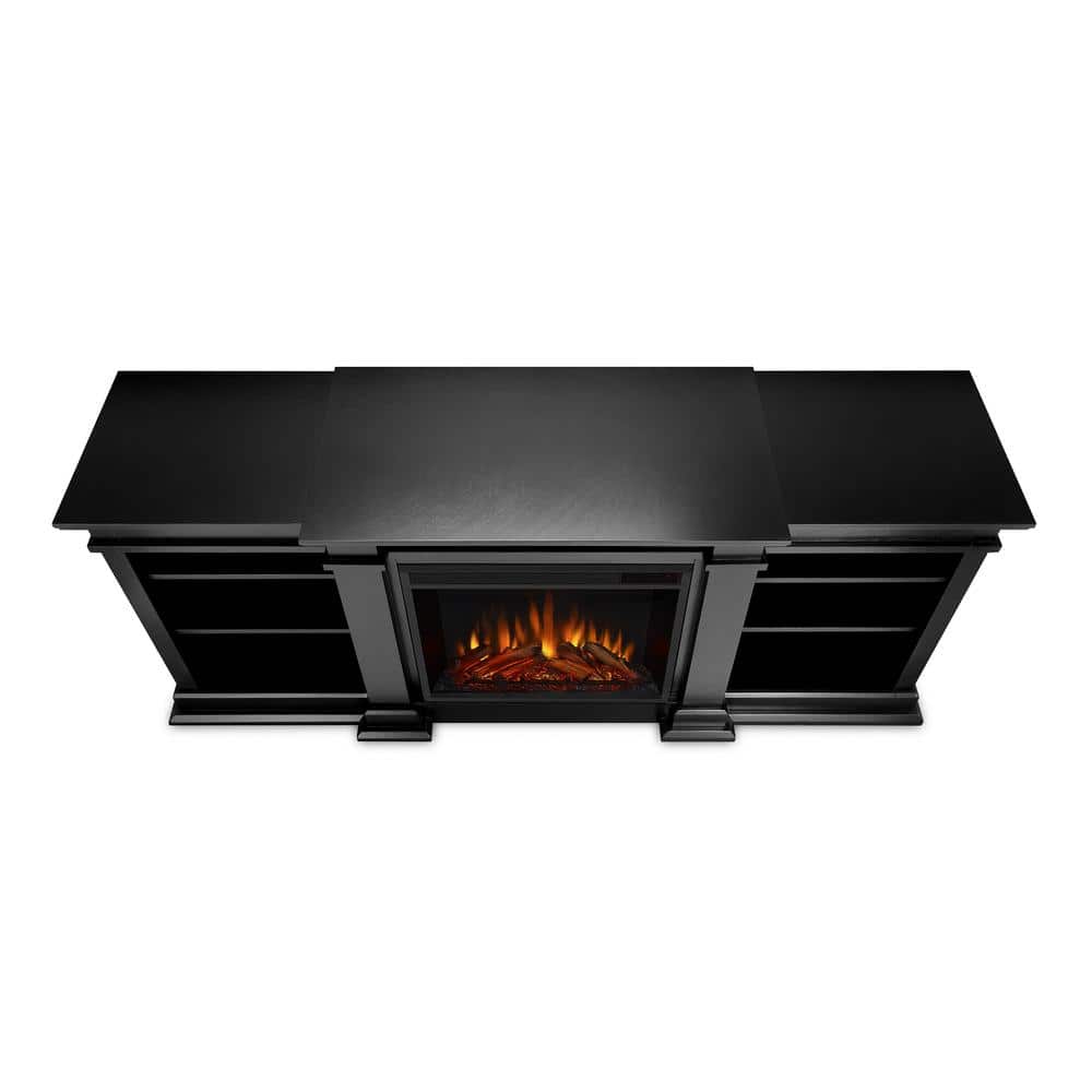 Fresno 72 in. Media Console Electric Fireplace TV Stand in Black Best