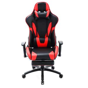 Commando Ergonomic Gaming Chair with Adjustable Gas Lift Seating, Lumbar and Neck Support, Black and Red