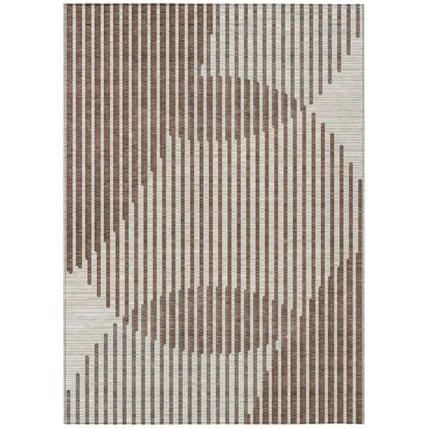 Chantille Machine Washable Indoor/Outdoor Abstract ACN1001 Brown 8 ft. x 10 ft. Area Rug