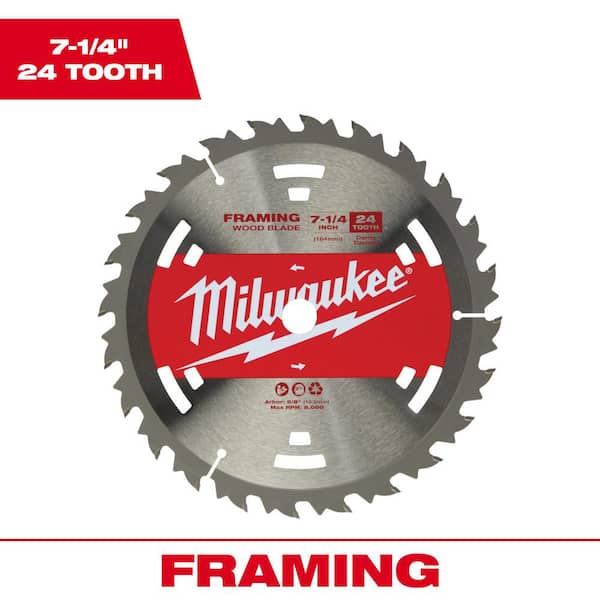 Milwaukee 7-1/4 in. 24 TPI Wood Cutting Framer Circular Saw Blade