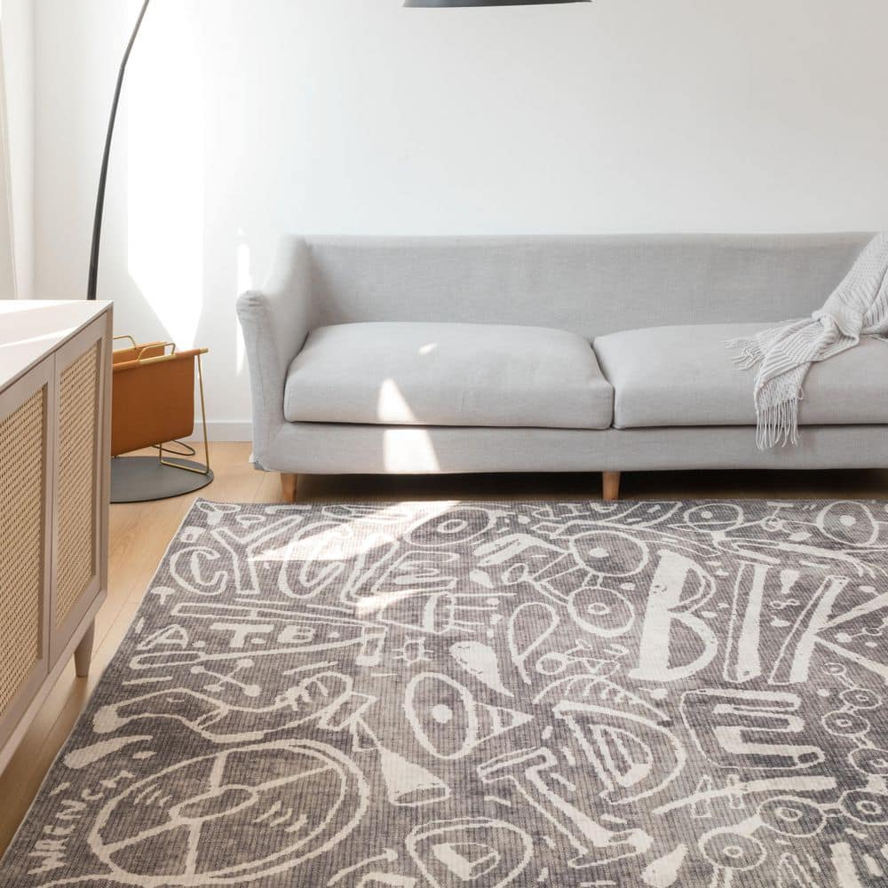 Sportsglyphs Gray 5 ft. x 7 ft. Area Rug price history on PriceWatchPro