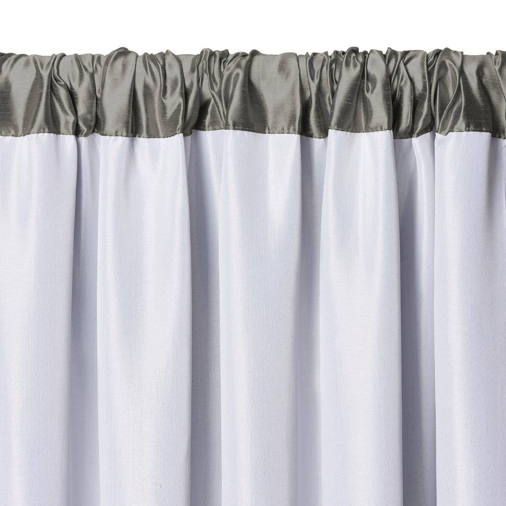 Gray Faux Silk Blackout Pleated Curtain Panel 52" x 108"