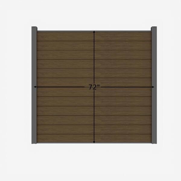 LH EP Complete Kit 6 ft. x 6 ft. Embossed Brown WPC Composite Fence Panel with Pronged Holders and Post Kits (2-set)
