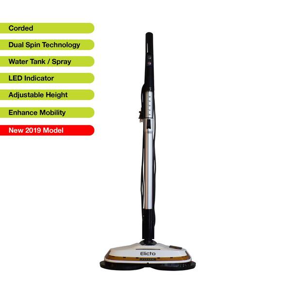 Reductor vers Dankzegging Elicto Electronic Dual Corded Spin Mop and Polisher Microfiber Spray Mop  ES-500 - The Home Depot