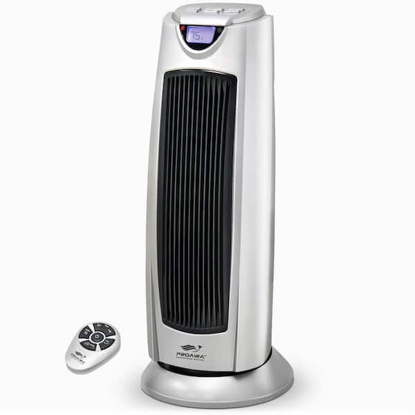 750-Watt/1500-Watt Digital Tower Heater with Tip Over Safety Switch Remote Control and Built in Timer