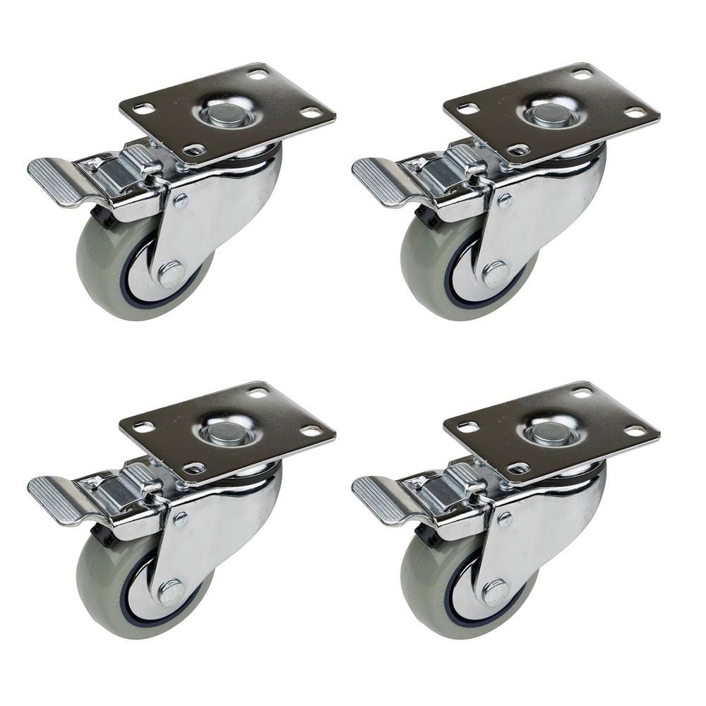4PC 5/8 in Table Rolling Work Bench Roller Ball Bearing Moving Metal Caster 