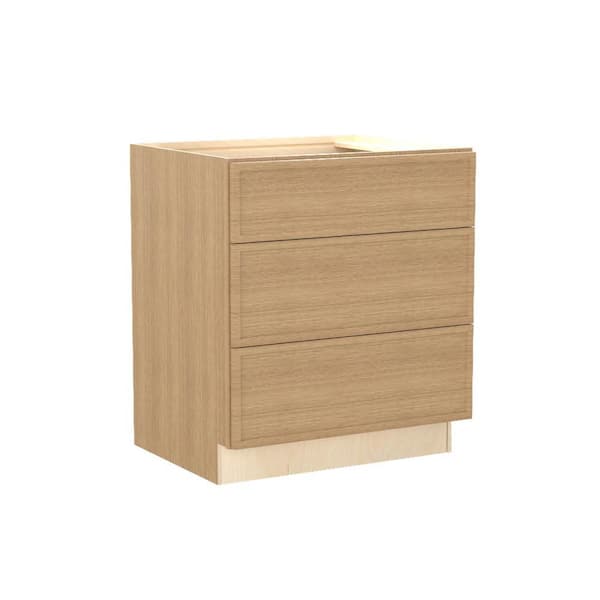 Franklin 30 in. W x 24 in. D x 34.5 in. H Assembled Plywood Base Cooktop Kitchen Cabinet in Vanguard Oak with Soft Close