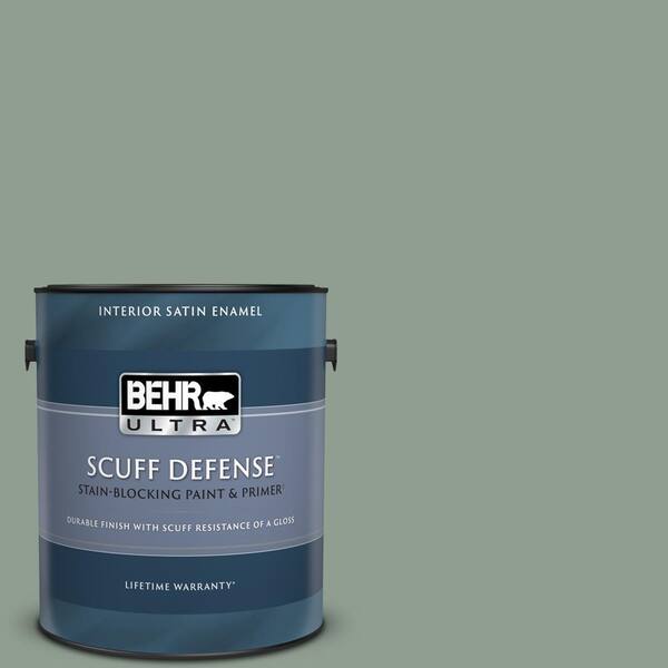 BEHR ULTRA 1 gal. #ICC-104 Balsam Fir Extra Durable Satin Enamel Interior Paint & Primer