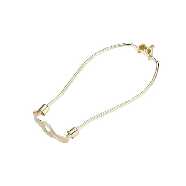 8 in. Polished Brass Lamp Shade Harp with Detachable Saddle