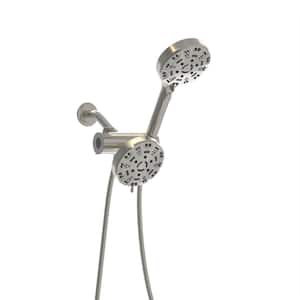 8-Spray 4.7 in. Dual Shower Head and Handheld Shower Head,1.8GPM Wall Mount Fixed and Shower Head in Brushed Nickel