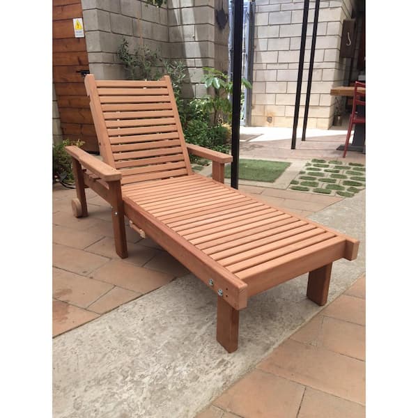 Unbranded Sun Clear Redwood Outdoor Chaise Lounge