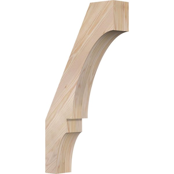 Ekena Millwork 3 1/2"W x 14"D x 26"H Balboa Smooth Knee Brace, Douglas Fir