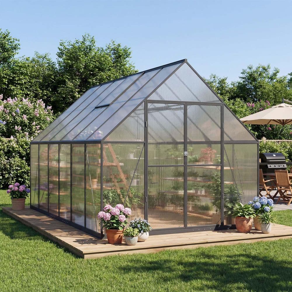 ビニールハウス Sizzim 8 ft. W x 12 ft. D x 7 ft. H Outdoor Greenhouse