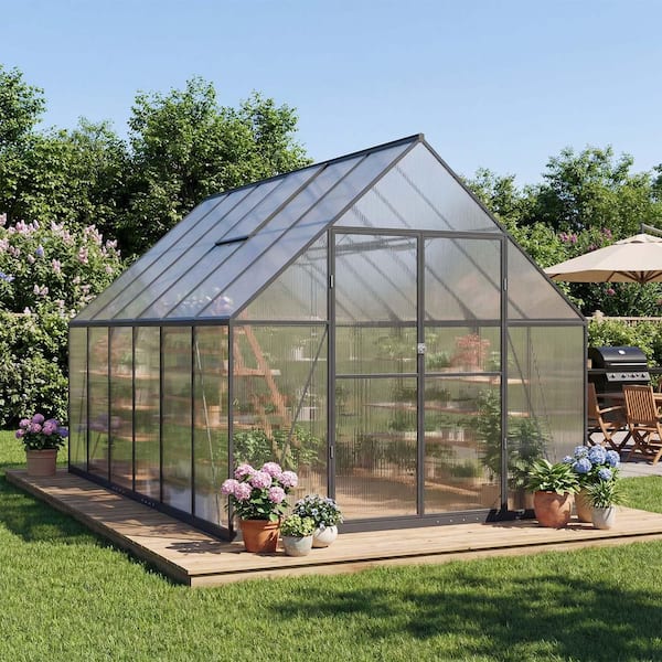 Sizzim 8 ft. W x 12 ft. D x 7 ft. H Outdoor Greenhouse
