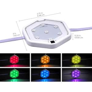 LED Puck Light Kit, RGB Color Changing, (5-Pack)