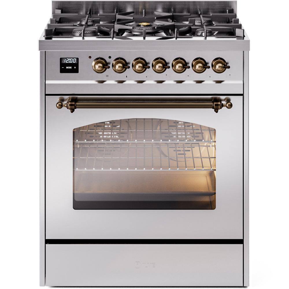 Nostalgie II 30 in. Dual Fuel Natural Gas Range with 5-Burners, Burnished Trim in Stainless Steel price history on PriceWatchPro