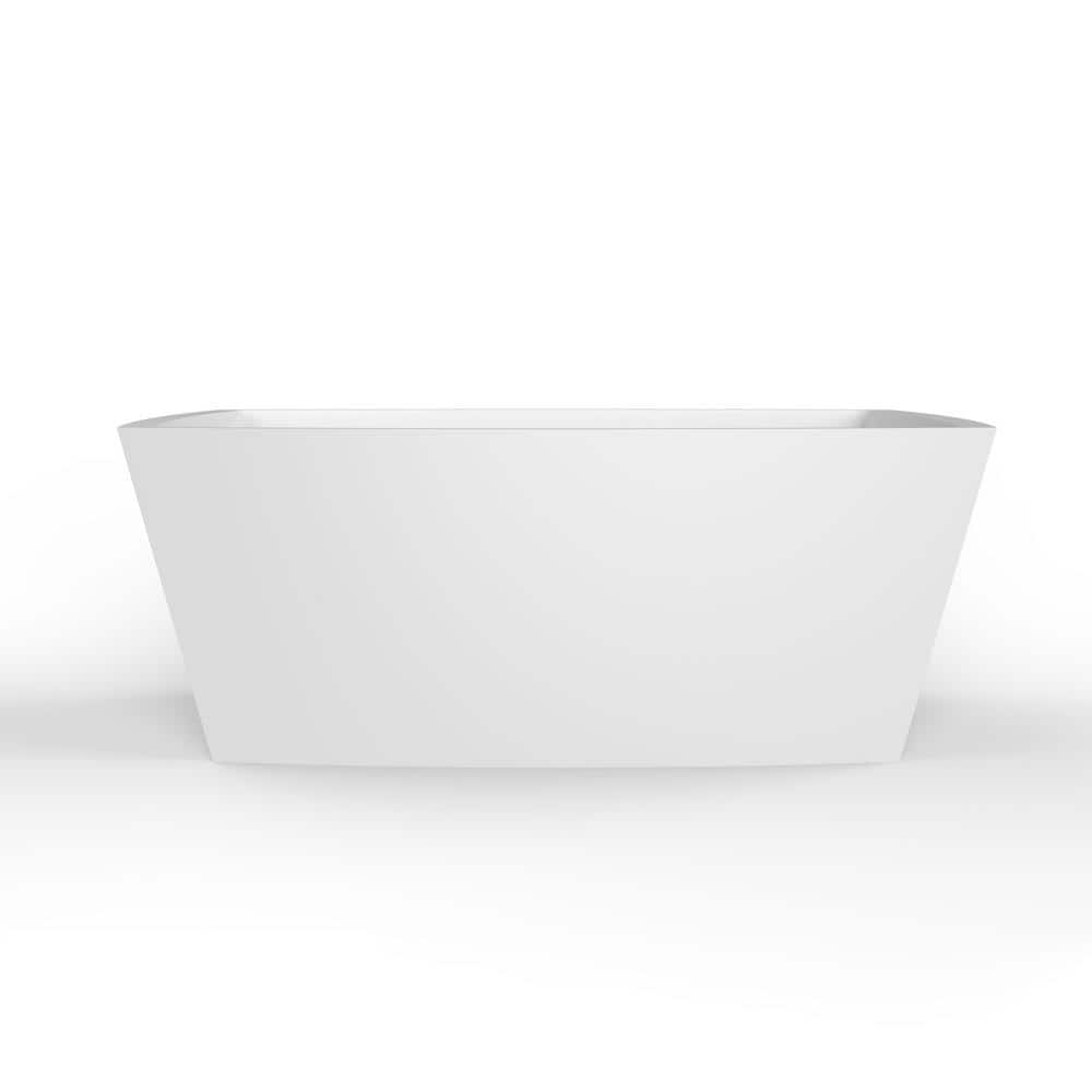 Sorley 67'' White Acrylic Freestanding Soaking Bathtub