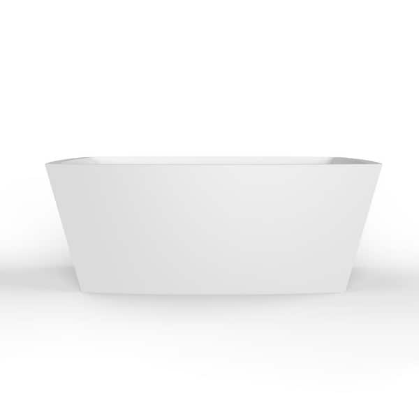 Sloane 59 in. Acrylic Flatbottom Non-Whirlpool Bathtub in White with Integral Drain in White