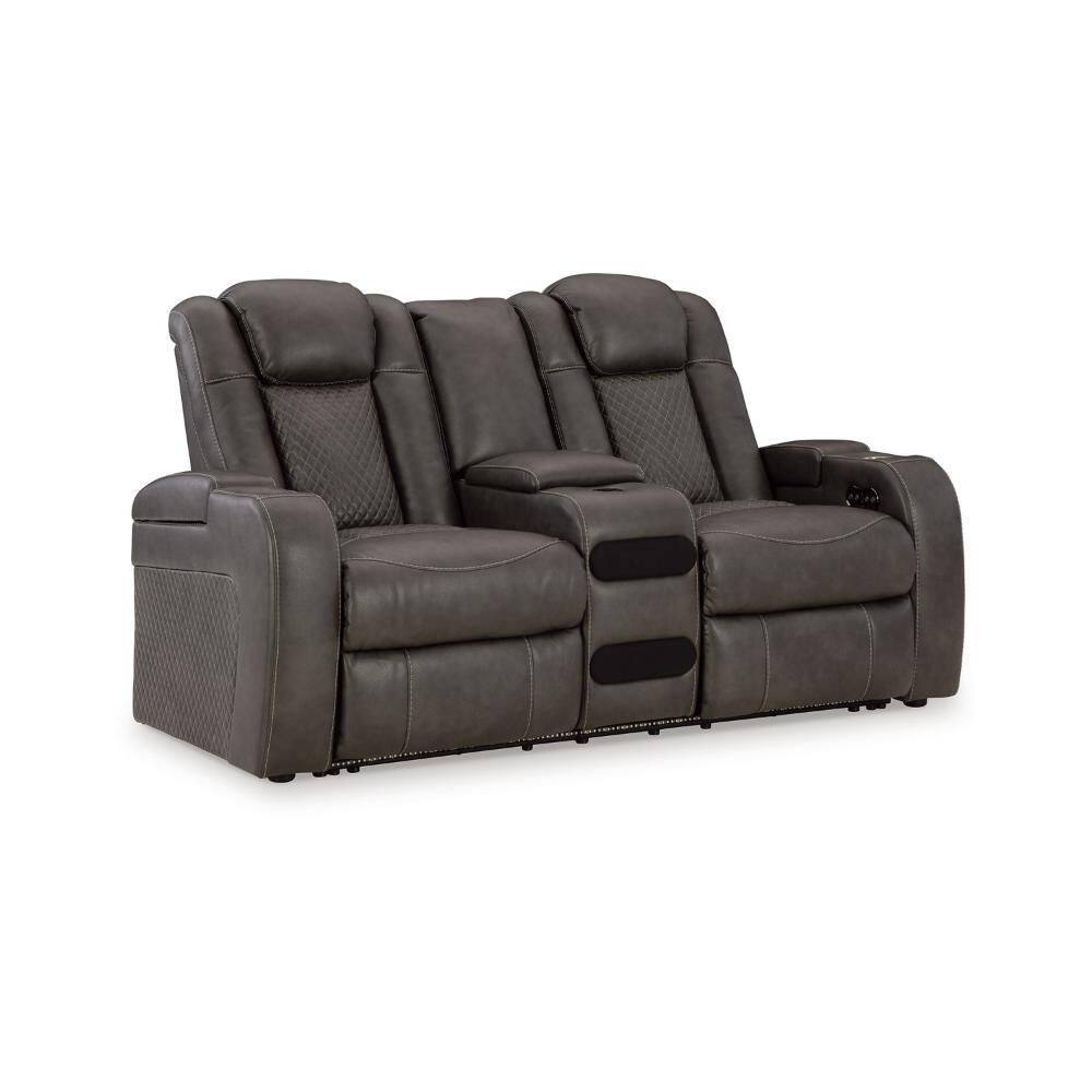 Fynne 43 in. Faux Leather 2-Seater Cushioned Loveseat in Gray price history on PriceWatchPro