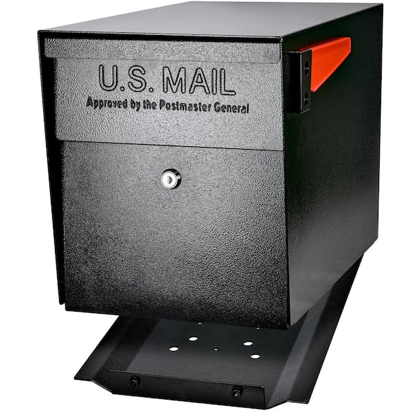 Mail Boss Locking Post Mount Mailbox with High Security Reinforced Patented Locking System, Black