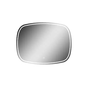 Magnum 32 in. W x 24 in. H Lighted Impressions Frameless Oval Beveled Edge Bathroom Vanity Mirror