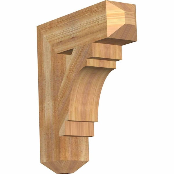 Ekena Millwork 6 in. x 26 in. x 22 in. Western Red Cedar Merced Craftsman Rough Sawn Bracket