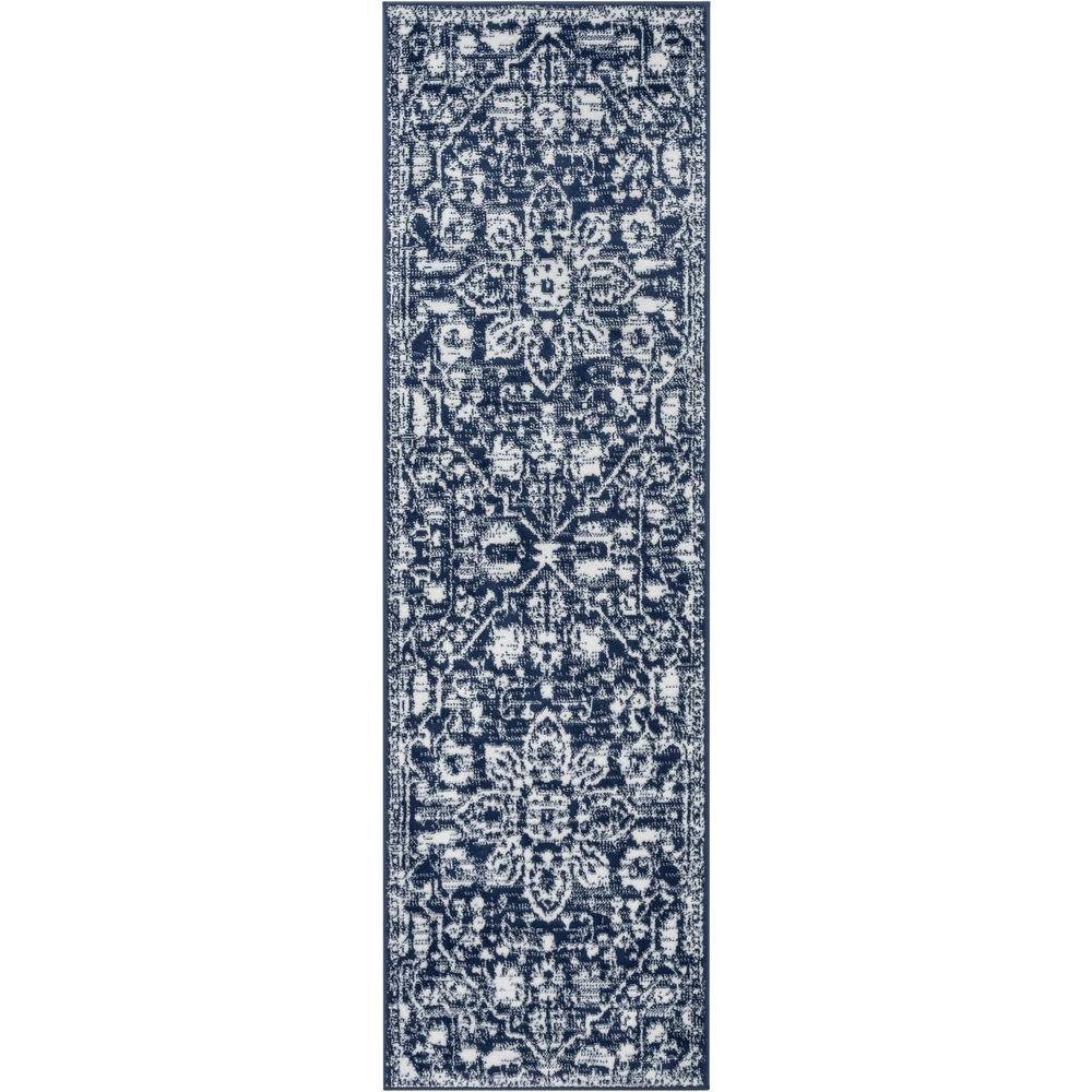 Dazzle Disa Vintage Distressed Oriental Medallion Dark Blue 2 ft. 3 in. x 7 ft. 3 in. Runner Rug price history on PriceWatchPro