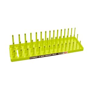 Regular Semi-Deep Deep Socket Holder in Hi-Viz Yellow 3/8 in. Drive Metric