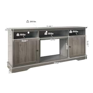 72 in. Electric Fireplace TV Stand, Freestanding, Tree Gray