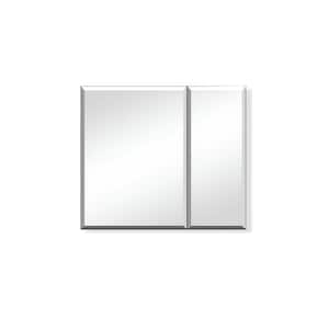 30 in. W x 26 in. H Rectangular Surface or Recessed Mount Silver Bathroom Medicine Cabinet with Mirror