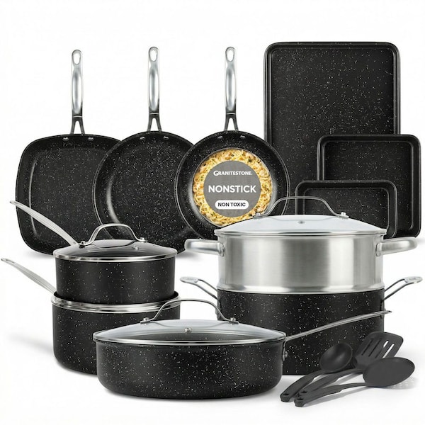 20-Piece Aluminum Ultra-Durable Non-Stick Diamond Infused Express Cookware and Bakeware Set