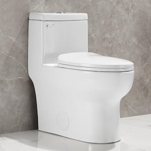 Ally 12 in. Rough in Size 1-Piece 1.1/1.6 GPF Dual Flush Elongated Toilet in White, Seat Included