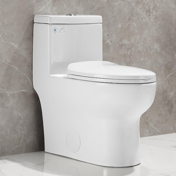 DEERVALLEY Ally 12 in. Rough in Size 1-Piece 1.1/1.6 GPF Dual Flush Elongated Toilet in White, Seat Included