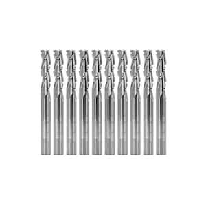 3 Flute Upcut Chipbreaker Spiral End Mill 1/4 in. Dia. 1/4 in. Shank Solid Carbide CNC Router Bit Set (10-Piece)