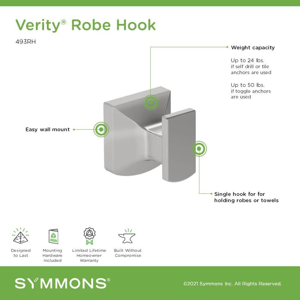 Polished Chrome Square Wall Mounted Robe Hook