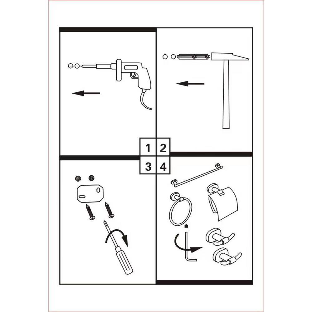 Matte Black Stainless Steel Wall Mounted Towel Ring Set