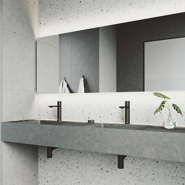 Halsey Single Handle Single-Hole Bathroom Faucet in Matte Black