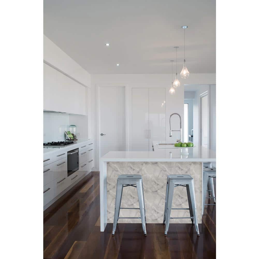 Danby Light Grey Marble Peel and Stick Wallpaper