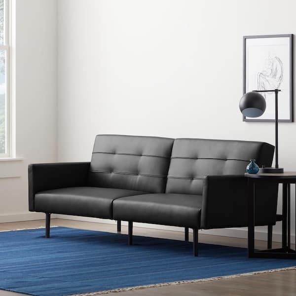 Faux Leather Futon Chair Sofa Bed, Faux Leather Futons